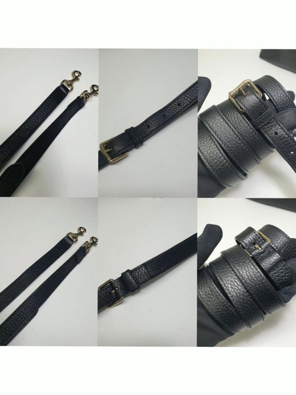 Authentic Gucci Black Leather Tote Bag Bamboo Tassel Crossbody Satchel Gold Hard - Picture 8 of 12